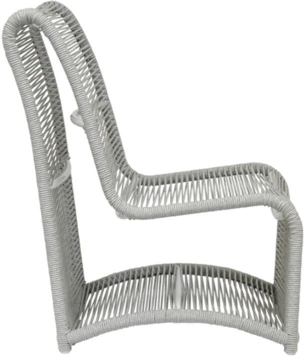 Sunset West Miami Frost Metal/Natural Fibers Outdoor Armless Club Chair-3