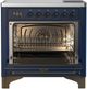 Ilve® Majestic III 36" Midnight Blue Pro Style Induction Range with Triple Glass Door and Burnished Trim-1