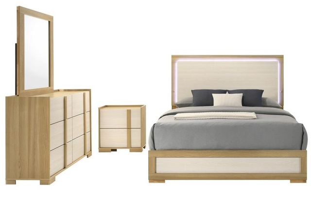 Coaster® Hyland 4-Piece Natural Queen Panel Bedroom Set-0