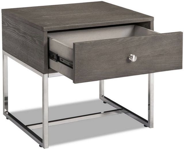 Mazin Furniture Harmony Gray End Table with Chrome Base-1