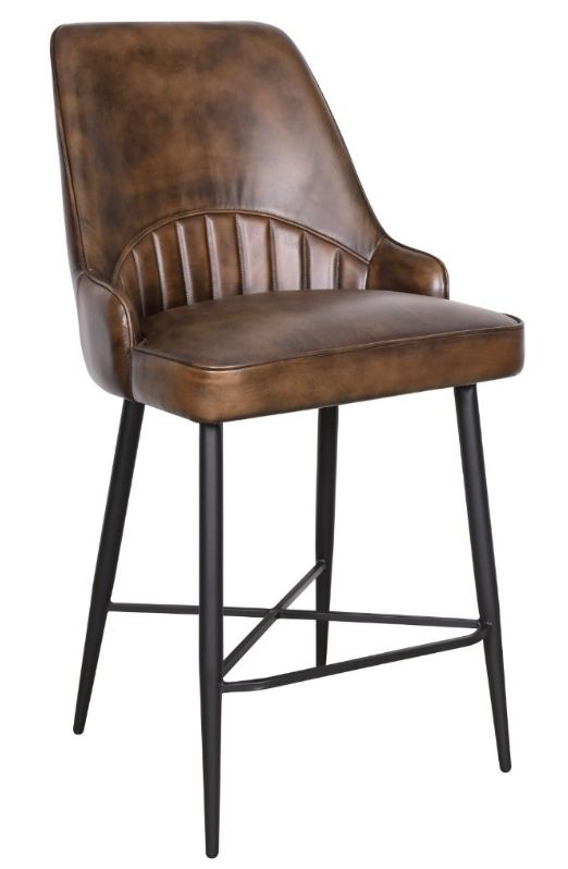 Home Trends & Design Leeds Antique Whiskey/Black Counter Height Chair-0