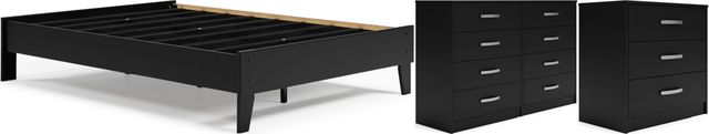 Signature Design by Ashley® Finch 3-Piece Black Full Platform Bed Set-0