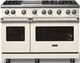 Viking® 5 Series 48" Pure White Pro Style Gas (NG) Range with Polished Chrome Trim-4
