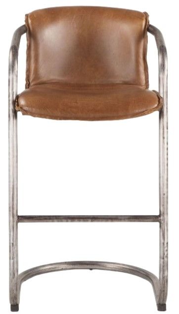 Home Trends & Design Portofino Berham Chestnut/Gunmetal Bar Chair-1