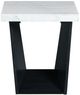Elements International Beckley Dark Espresso End Table with White Marble Top-1