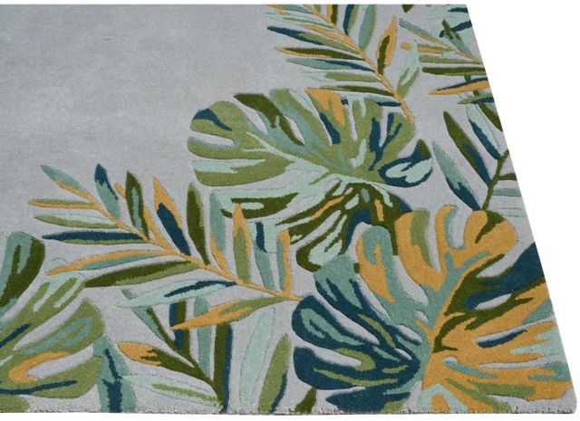 KAS Rugs Cove Green/Grey Tropics 5'x8' Area Rug-1