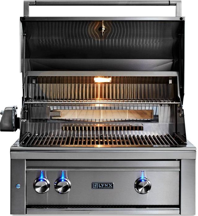 LYNX® Professional 2-Burner Limestone Built-In Liquid Propane Grill with Rotisserie-1
