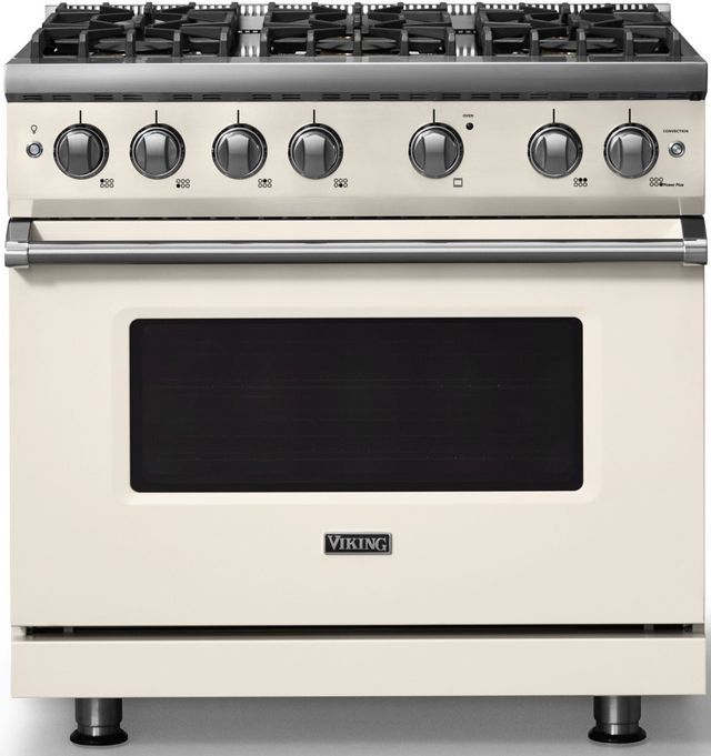 Viking® 5 Series 36" Pure White Pro Style Gas (LP) Range with Polished Chrome Trim-0