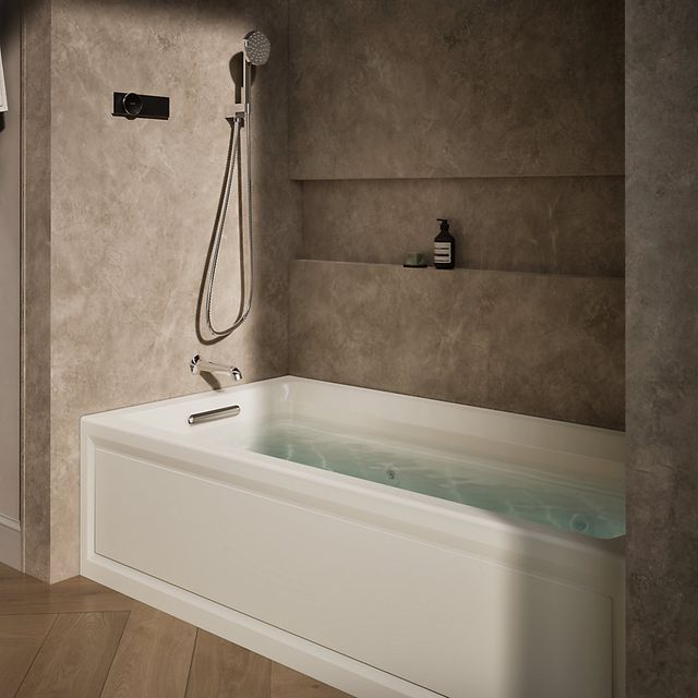 KOHLER® Archer® Biscuit 20" 72" x 36" Alcove Whirlpool Bath - Left Drain-1