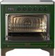 Ilve® Majestic III 36" Emerald Green Pro Style Induction Range with Solid Door and Burnished Trim-1