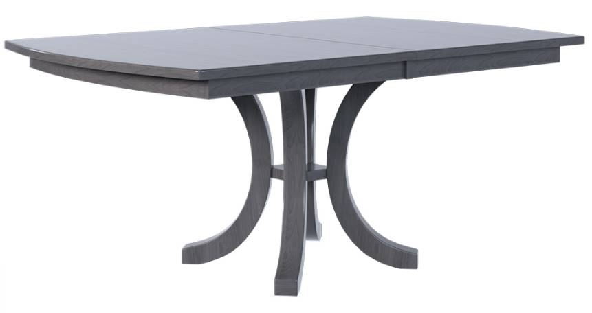 Country View Woodworking Customizable Modesto Sap Cherry Top 116" Dining Table with 4-Leaves and Brown Maple Base
