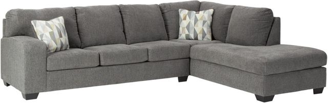 Benchcraft® Dalhart 2-Piece Charcoal Right-Arm Facing Sofa Sectional and Chaise-0
