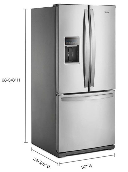 Whirlpool® 30" 19.0 Cu. Ft. Fingerprint Resistant Stainless Steel French Door Refrigerator-3