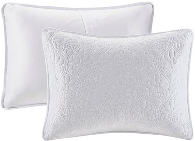 Olliix by Madison Park White King Quebec Reversible Bedspread Set-3