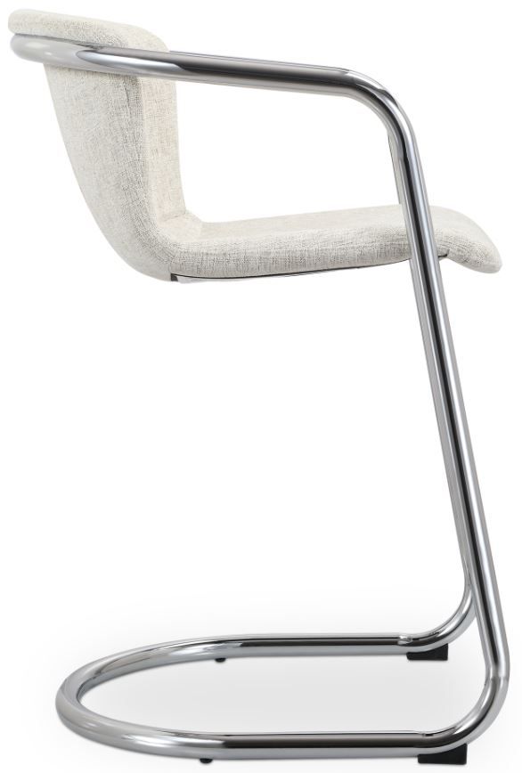Moe's Home Collection Freeman 2-Piece Blended Cream/Chrome Frame Counter Stool Set-2