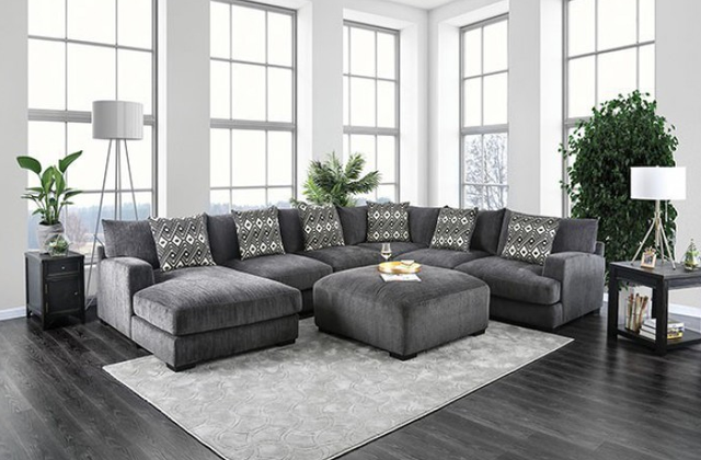 Furniture of America® Kaylee Gray Ottoman-1