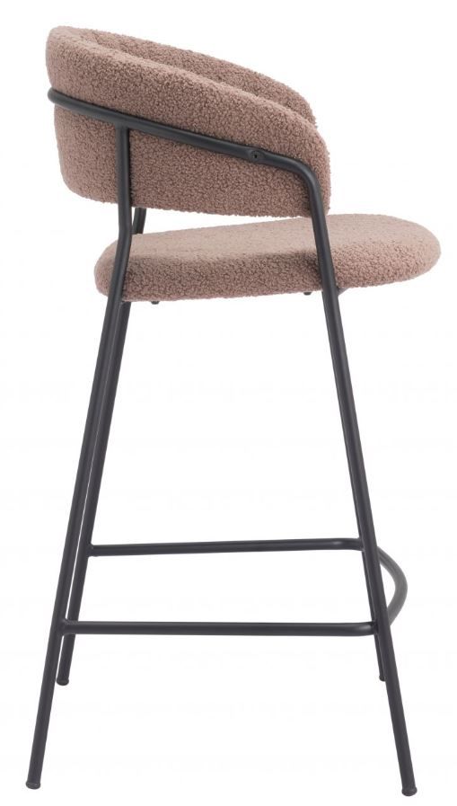 Zuo® Modern Josephine 2-Piece Black/Brown Counter Stool Set-2