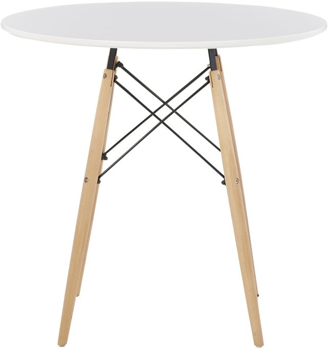 Signature Design by Ashley® Jaspeni White Dining Table with Natural Tapper Legs-1
