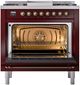 Ilve® Nostalgie II Series 36" Burgundy Pro Style Dual Fuel Range-2