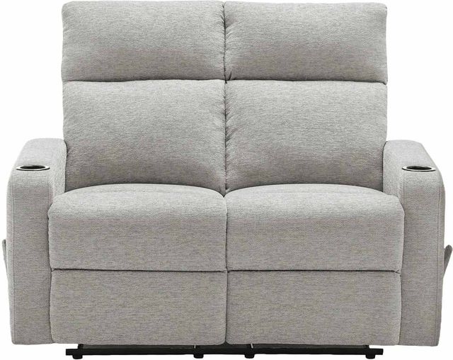 Monarch Specialties Inc. Light Grey 50" Small Upholstered Manual 2-Seater Reclining Loveseat-0