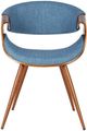 Armen Living Butterfly Blue/Walnut Dining Arm Chair-4