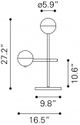 Zuo® Waterloo White/Brushed Bronze Table Lamp-3