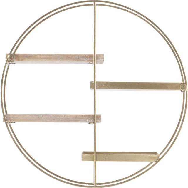 Linon Raine Gold/Gray Wash Wall Shelf-3