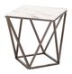 Zuo® Modern Tintern White Marble End Table with Antique Brass Base-1