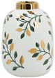 A & B Home Gold/Green/White Flower Vase-0