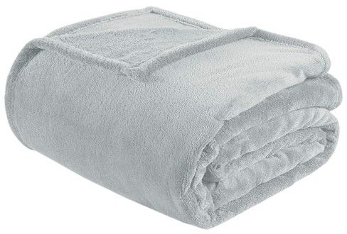 Olliix by Intelligent Design Microlight Plush Grey King Oversized Blanket-0