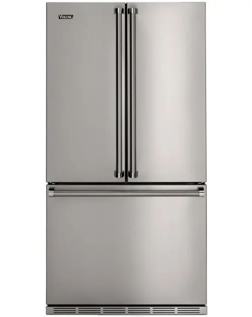 Viking® 3 Series 19.8 Cu. Ft. Stainless Steel Counter Depth Freestanding French Door Refrigerator-0