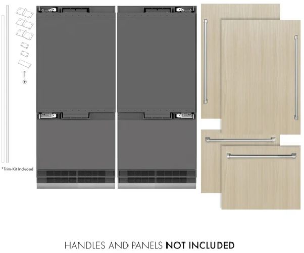 ZLINE 72" 39.6 Cu. Ft. Panel Ready Built-In French Door Refrigerator with Graphite Gray Interior-3