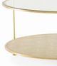 Century® Monarch Adele Glass Top Cocktail Table with a Gold-Leaf Frame and Taupe Shelf-1