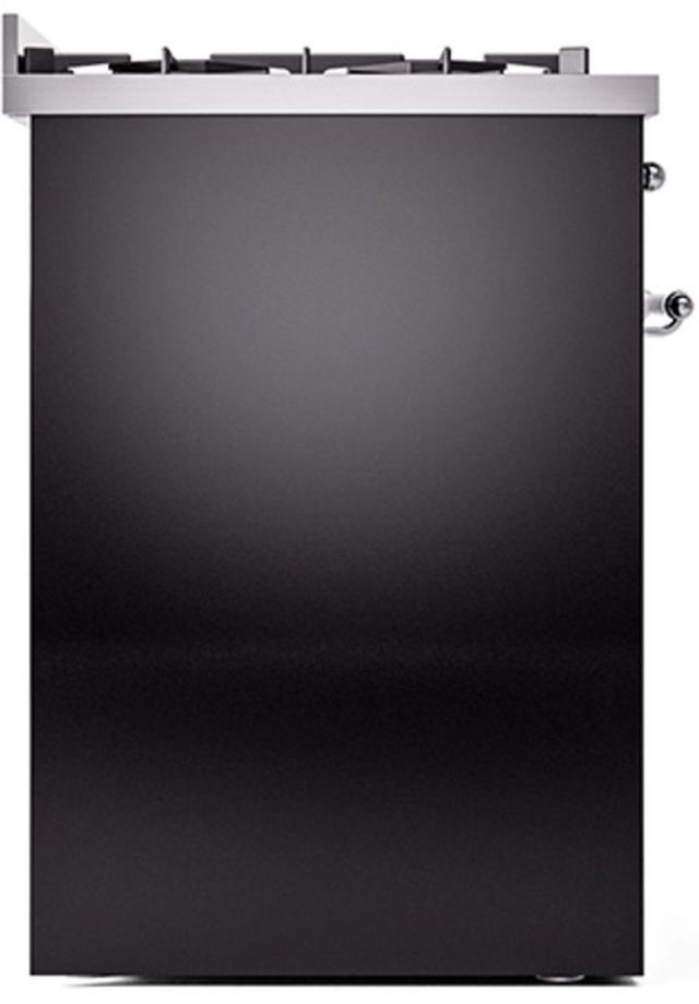 Ilve® Nostalgie II Series 30" Glossy Black Pro Style Dual Fuel Range-2