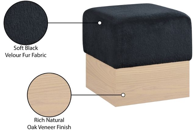 Meridian Furniture Havre Black/Natural Upholstered Ottoman-4