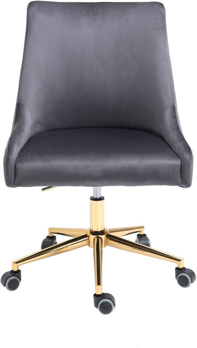 Meridian Furniture Karina Grey Velvet Office Chair-2