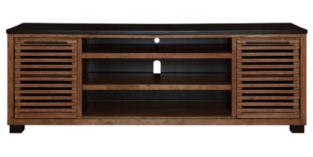 Signature Design by Ashley® Kallari Black/Warm Brown XL TV Stand with Fireplace Option-1