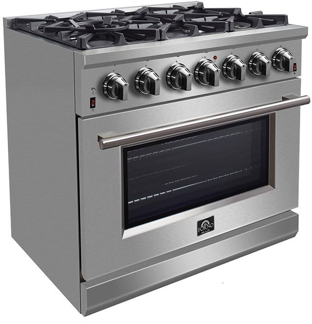 FORNO® Massimo Series 36" Stainless Steel Pro Style Gas Range-1