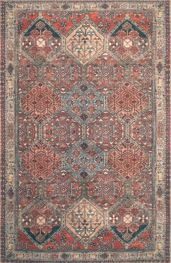 KAS Rugs London Multicolor Panel 5'x8' Area Rug-0