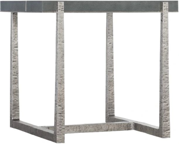 Hooker® Furniture Chapman Gray Faux Shagreen Mixed Media End Table with Pewter Base-0