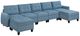 Homelegance® Garren 7-Piece Blue U-Shape Sectional with Storage and Ottomans-0