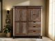 International Furniture Direct Antique Brown Gentleman's Chest-1