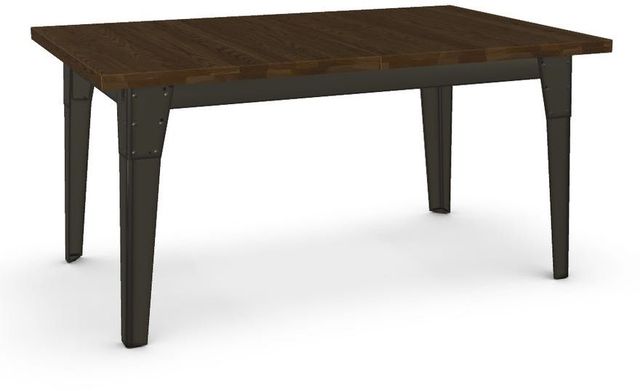 Amisco Customizable Tacoma Solid Ash Extendable Table with Metal Embossed Legs-0