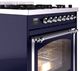 Ilve® Nostalgie II Noblesse 30" Midnight Blue Pro Style Dual Fuel Range with Chrome Trim-4