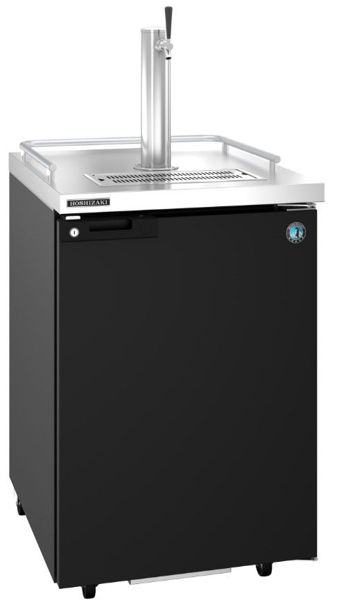 Hoshizaki Back Bar 25" 7.5 Cu. Ft. Black Vinyl Single Section Direct Draw Refrigerator-1