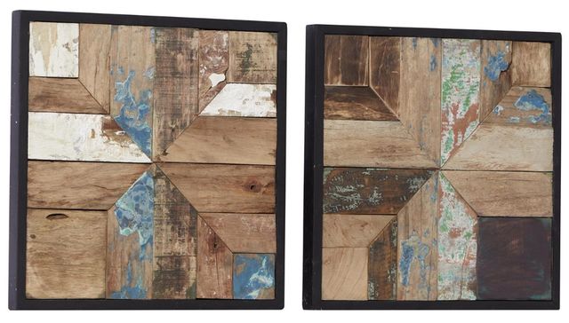 Deco Marche 2-Piece Brown Abstract Handmade Wall Decor Set-1
