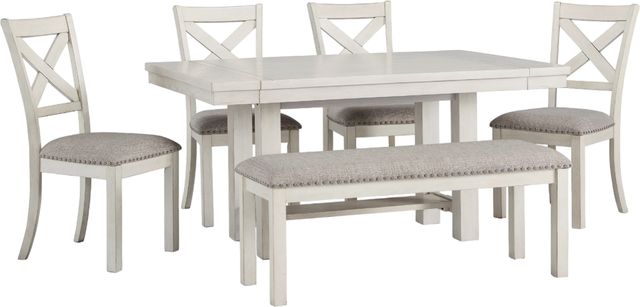 Signature Design by Ashley® Robbinsdale 6-Piece Antique White Dining Table Set-0