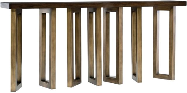 Hooker® Furniture Melange Connelly Dark Walnut Hall Console with Gold Base-0