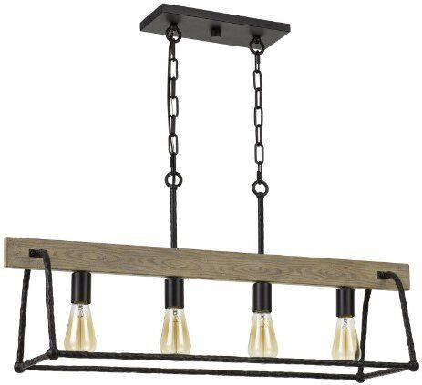 Cal® Lighting & Accessories Lockport Black/Taupe Island Chandelier-0