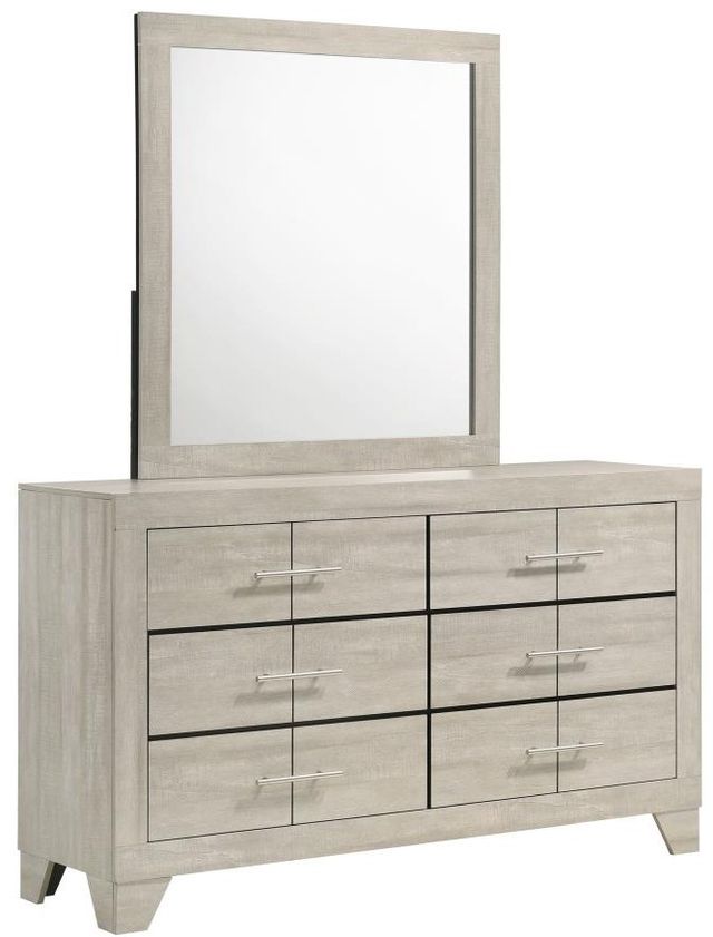 Coaster Trenton Rustic Cream Dresser and Mirror